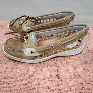 Sperry Top-Slider Tan and Gold